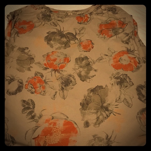 Grey floral top - Picture 1 of 3